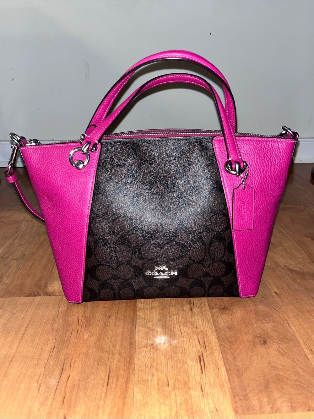 NWOT Coach Pink Signature Canvas Tote Bag
